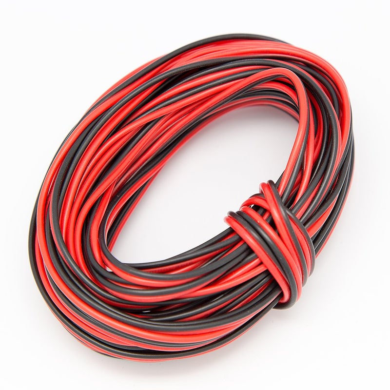 EvZ 20 Gauge 2Pin Extension Wire, EvZ 20AWG 2 Conductor Parallel Electric Cable Cord for Led Strips Single Color 3528 5050, Red Black, 33ft/10M - Image 4